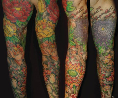 flower tattoo sleeve